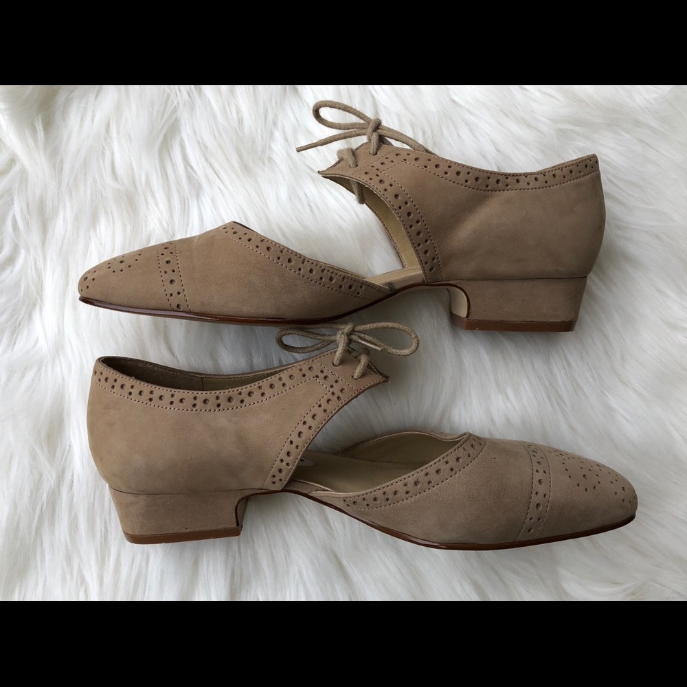 Vintage suede cutout spectator oxfords
